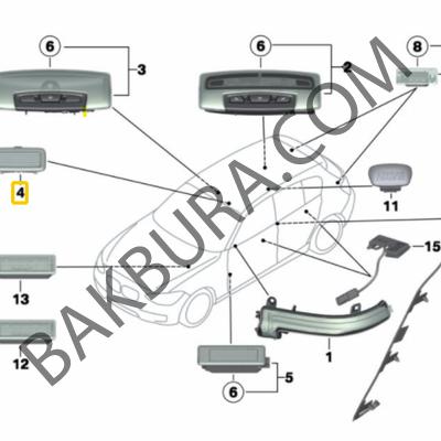 Bmw 2 Serisi F22 2012-2017 Tavan Lambası Orjinal 63319397852
