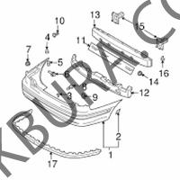 Hyundai Elantra 2001-2006 Arka Tampon Bandı Mobis 86671-2d200
