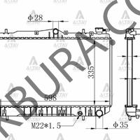 Hyundai Excel 1990-1994 26mm Su Radyatoru (Taiwan) 25310-24002