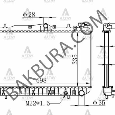 Hyundai Excel 1990-1994 26mm Su Radyatoru (Taiwan) 25310-24002