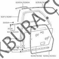 Hyundai Excel 1990-1994 Ön Sağ Cam Kenar Fıtılı (Mobıs) 82220-24010
