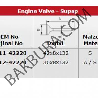 Hyundai H100 2000-2002 Takım Supap (Yeksan) 22211-422000