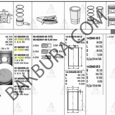 Hyundai Starex 1-3 Tci 0.50 Piston Sekman Goetze 8771337050