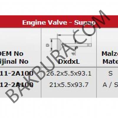 Kia Ceed 2007-2015 1.6 Crdi Takım Supap (Supsan) 22211-2a100