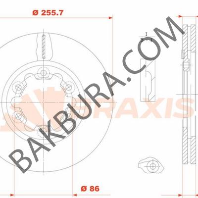 Mazda 2500 1997-2001 Ön Dısk 256mm (İthal) UH81-33-251