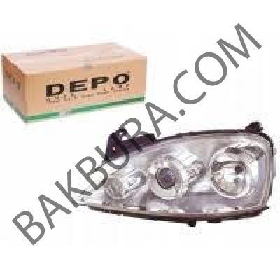 Opel Corsa C 2003-2005 Merceklı Sol Far Lambası Depo 13100535