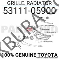 Toyota Avensis 2012-2015 Ön Panjur Orjınal 53111-05900