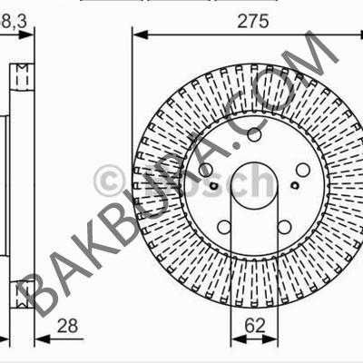 Toyota Hılux 2006-2011 4x2 Ön Fren Dıskı (Bosch) 0986479A97