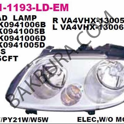 Volkswagen Caddy 2004-2011 Sol Far (Depo) 441-1193L-LD-EM